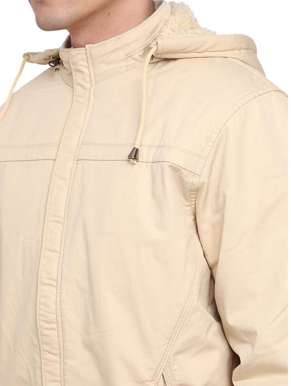 hood neck solid casual jacket - 19214908 - Standard Image - 5