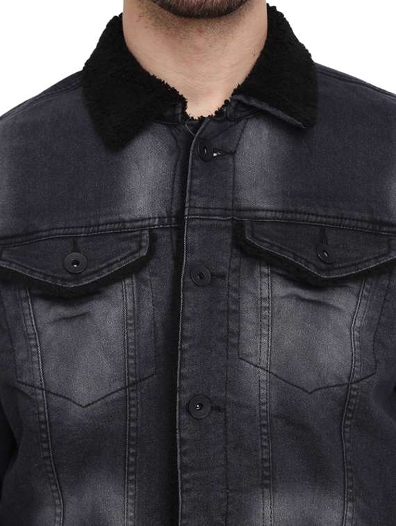 men black long sleeve denim jacket - 19214962 -  Standard Image - 5