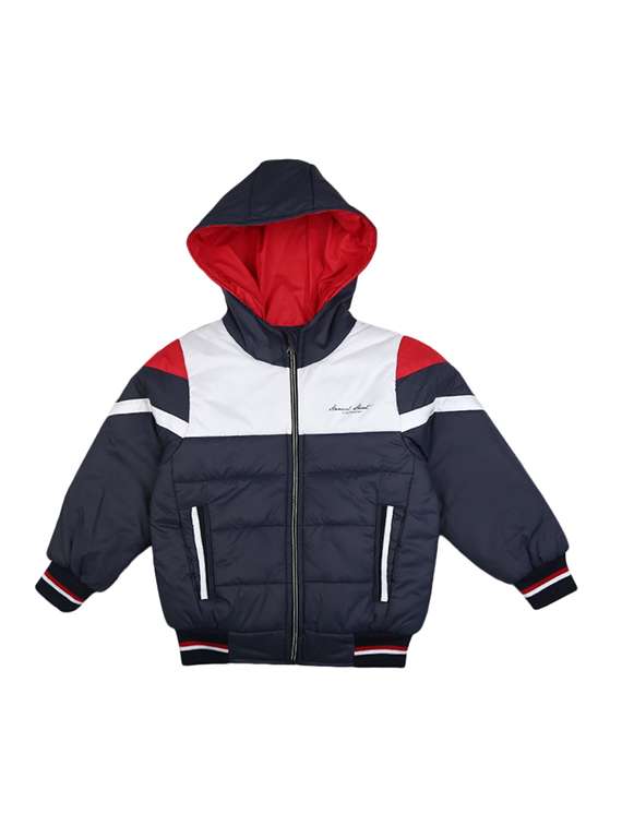 boys colour block hooded neck quilted jacket - 19215257 -  Zoom Image - 0