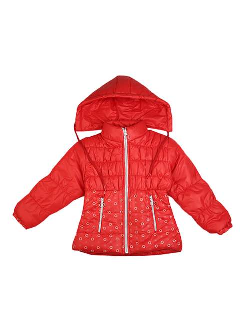 girlss hooded neck quilted jacket - 19215328 -  Standard Image - 0