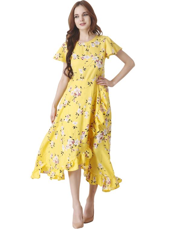 women's asymmetric floral dress - 19215372 - Zoom Image - 0