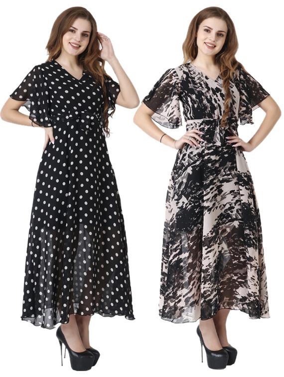 women's combo typography dress - 19215398 -  Zoom Image - 0