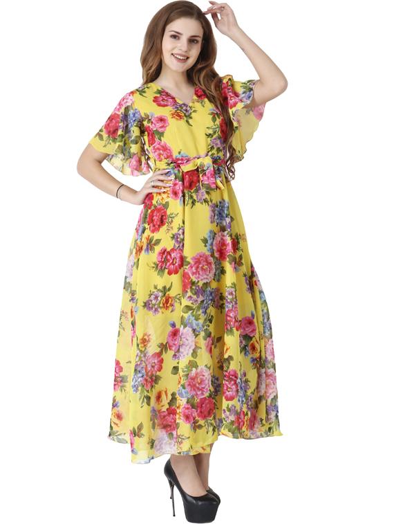 women's fit & flare floral dress - 19215399 - Zoom Image - 0