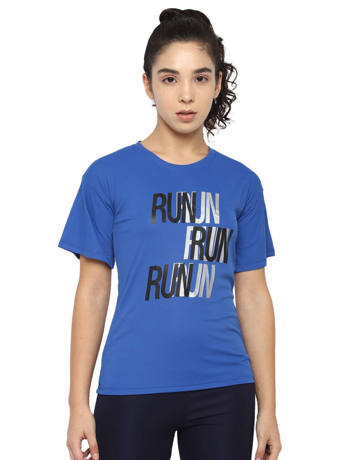 women's front print round neck t-shirt