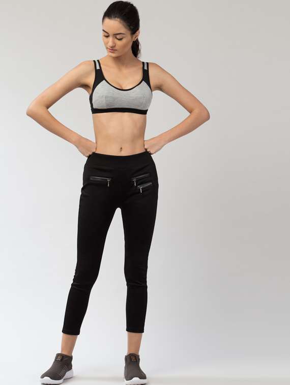 multi coloured solid sports bra - 19219683 -  Standard Image - 3