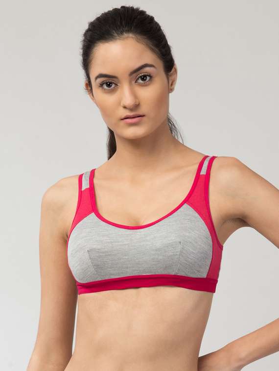 multi coloured solid sports bra