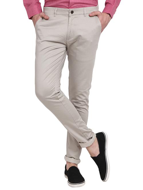 grey solid flat front formal trouser - 19220707 -  Standard Image - 0