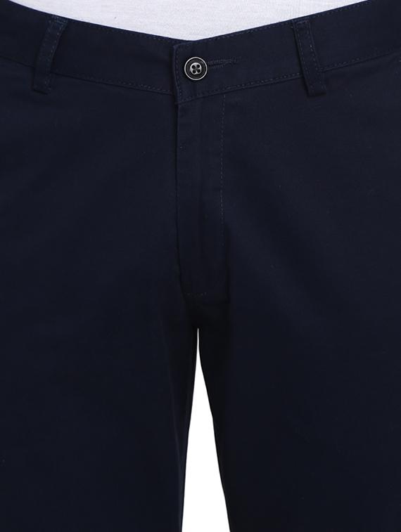 blue polyester blend flat front formal trouser - 19220708 - Standard Image - 3
