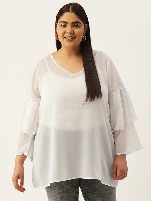 women's a line v neck top - 19220846 -  Standard Image - 0