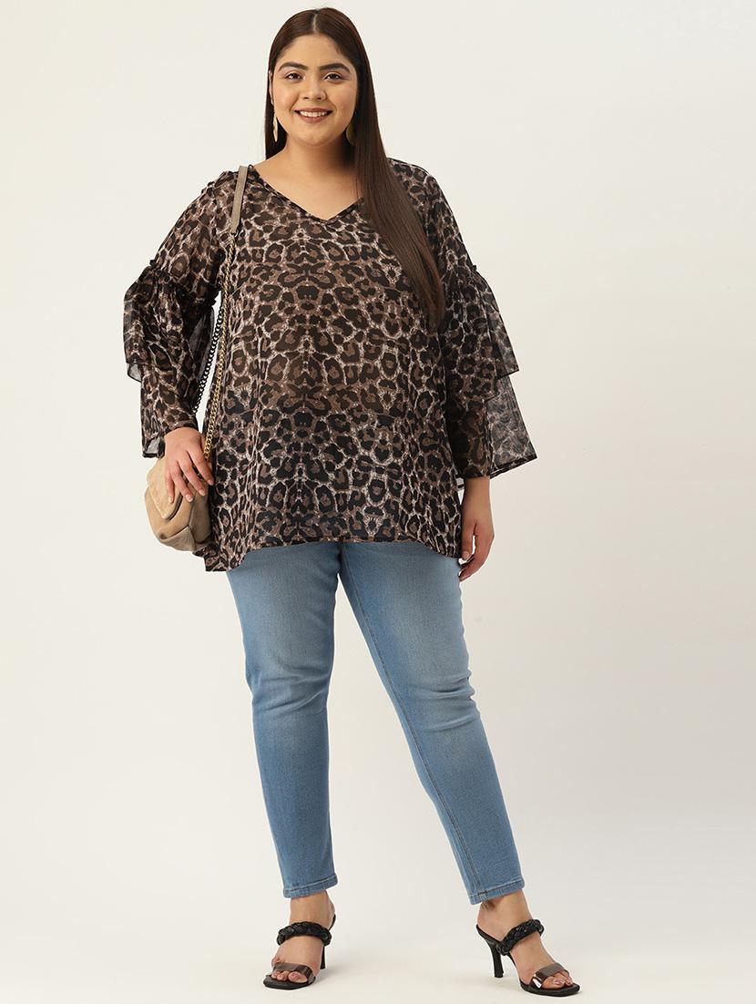 women's a line v neck top - 19220851 - Standard Image - 3