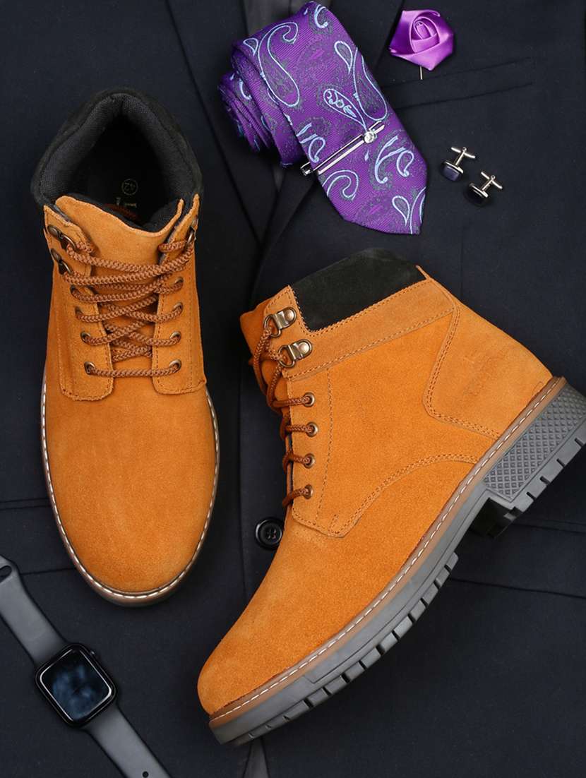 Buy online Tan Suede High Ankle Boots from Casual Shoes for Men by - Main Image