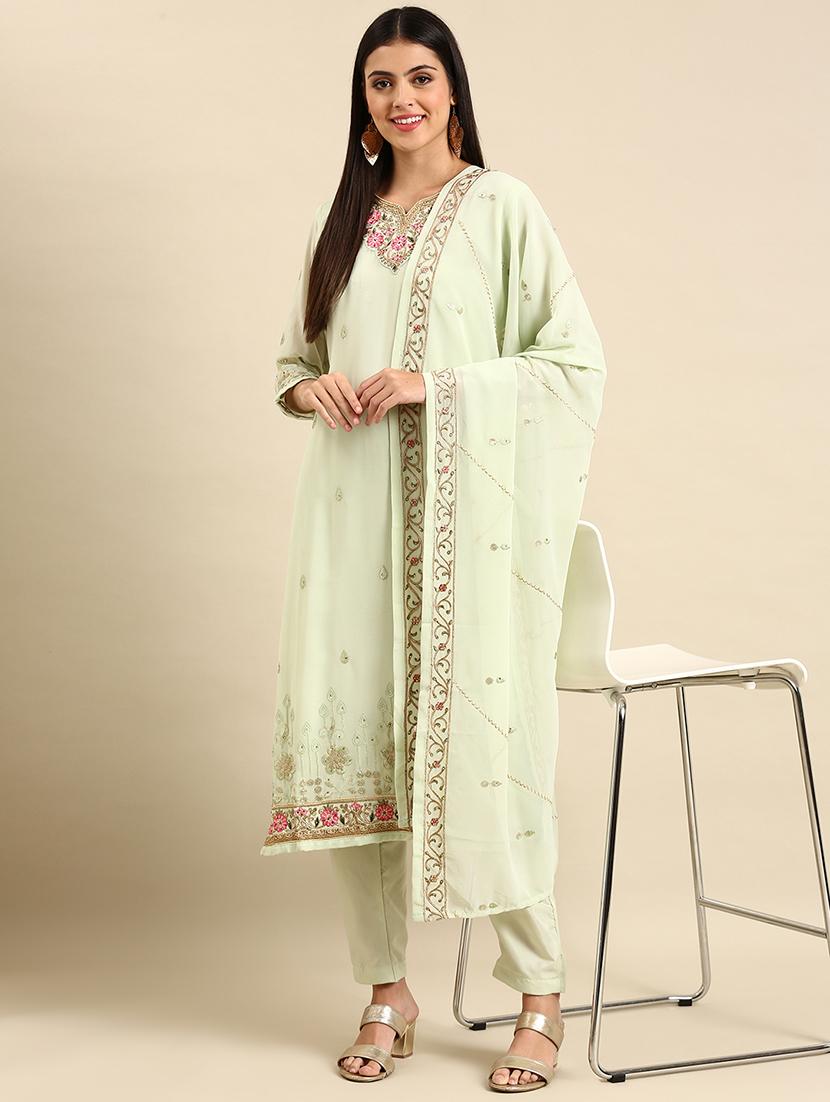 embroidered unstitched suit set - 19220939 -  Zoom Image - 0