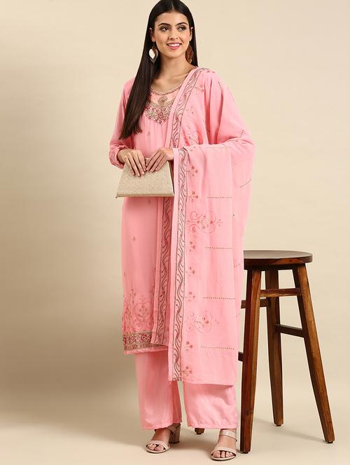 embroidered unstitched suit set - 19220941 -  Standard Image - 0