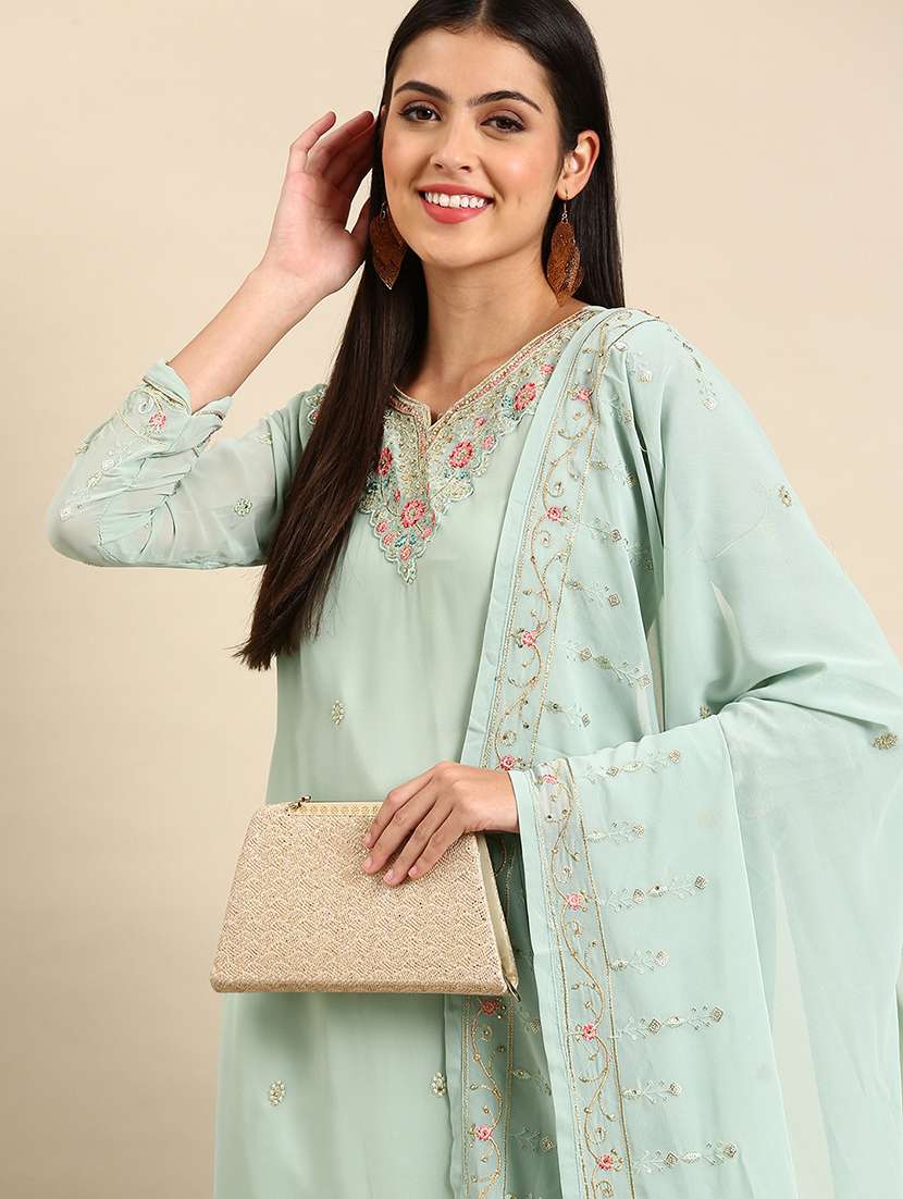 embroidered unstitched suit set - 19220942 -  Standard Image - 3