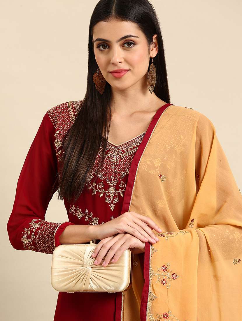 embroidered unstitched suit set - 19220946 -  Standard Image - 3