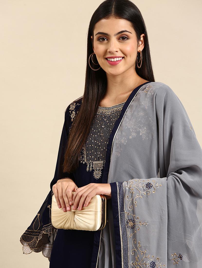 embroidered unstitched suit set - 19220949 - Standard Image - 3