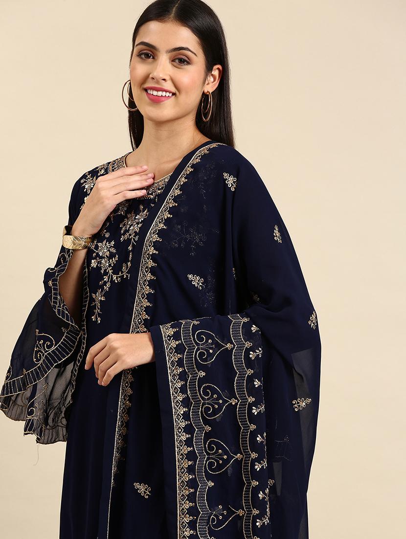 embroidered unstitched suit set - 19220956 - Standard Image - 3
