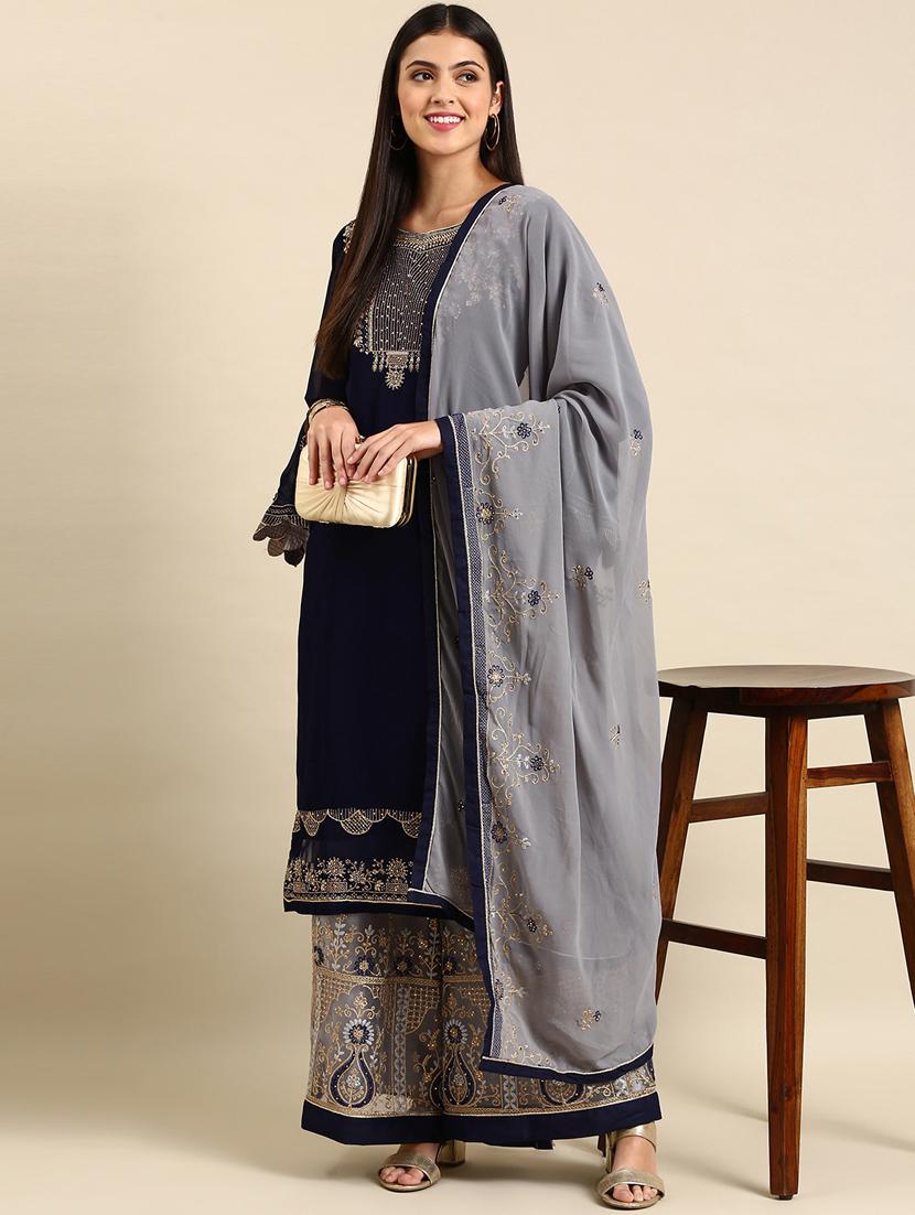 embroidered unstitched suit set - 19220984 -  Zoom Image - 0