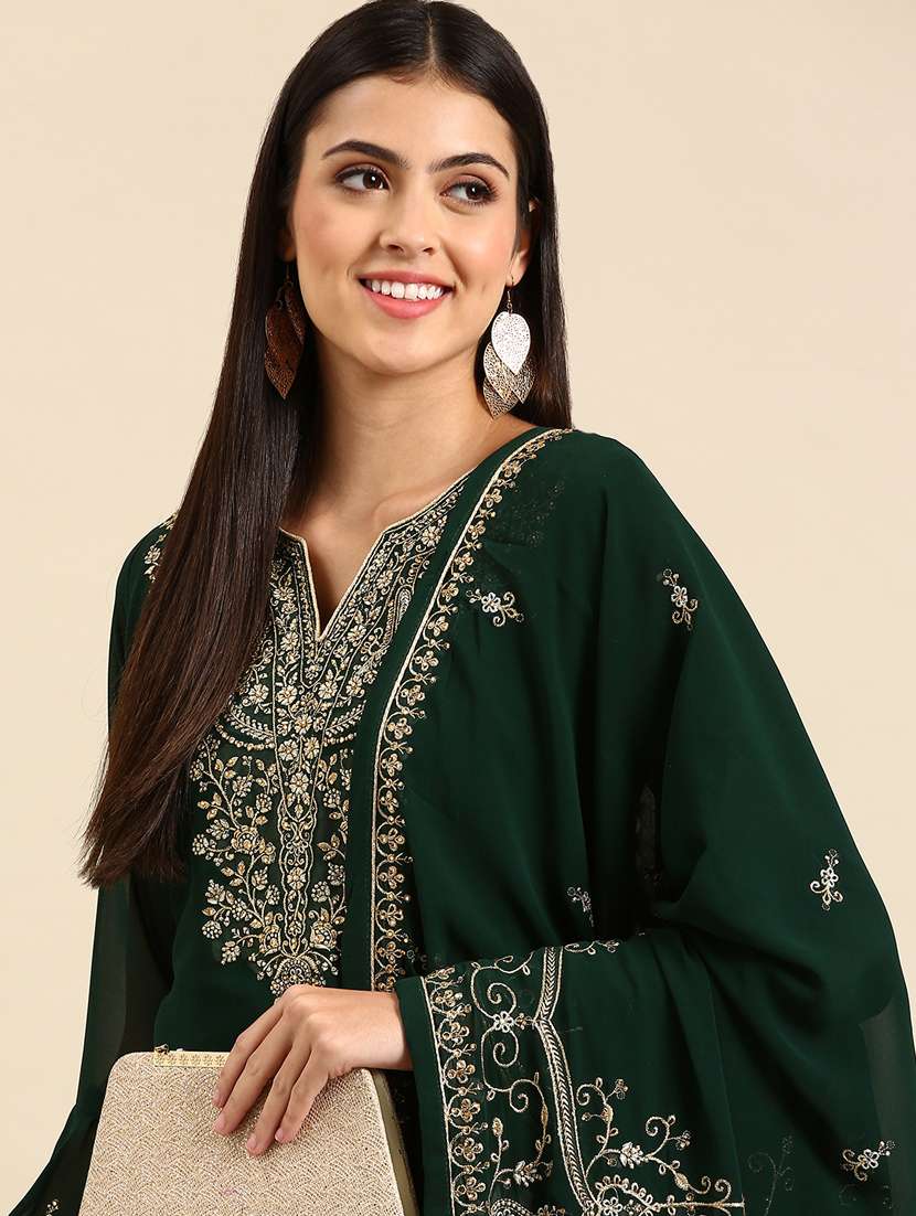 embroidered unstitched suit set - 19220987 - Standard Image - 3