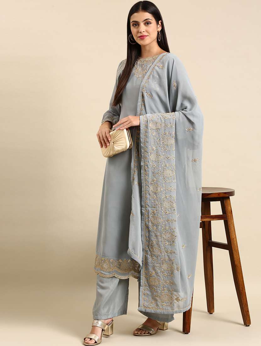embroidered unstitched suit set - 19220990 - Zoom Image - 0
