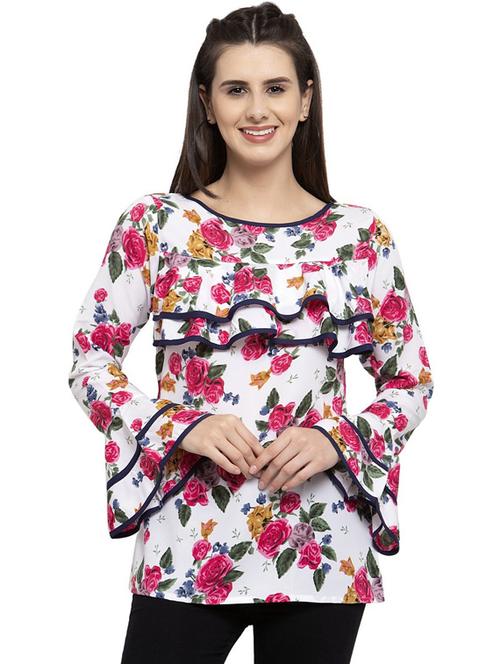 women's straight round neck top - 19221317 - Standard Image - 0