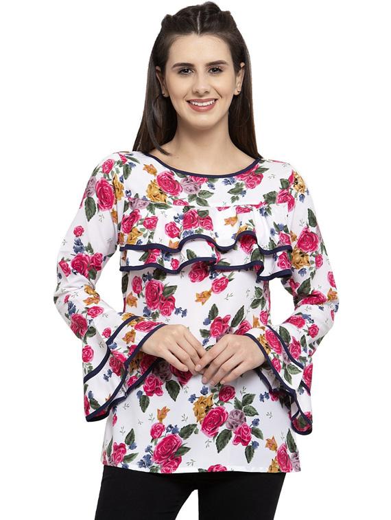 women's straight round neck top - 19221317 - Zoom Image - 0
