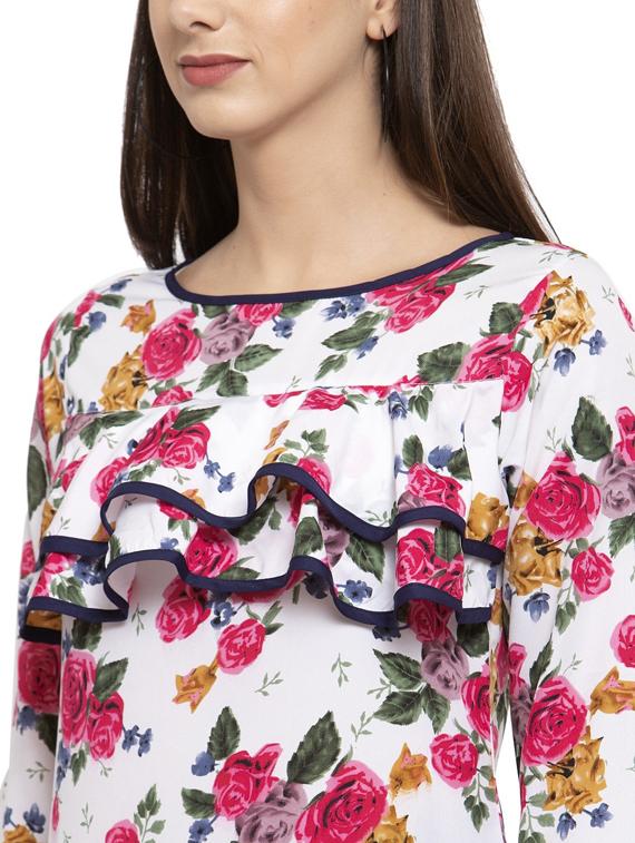 women's straight round neck top - 19221317 - Standard Image - 3