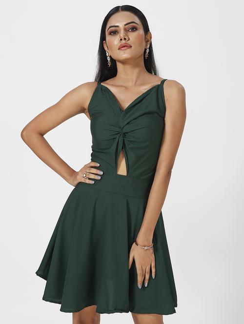 women's fit & flare solid dress - 19223529 - Standard Image - 0