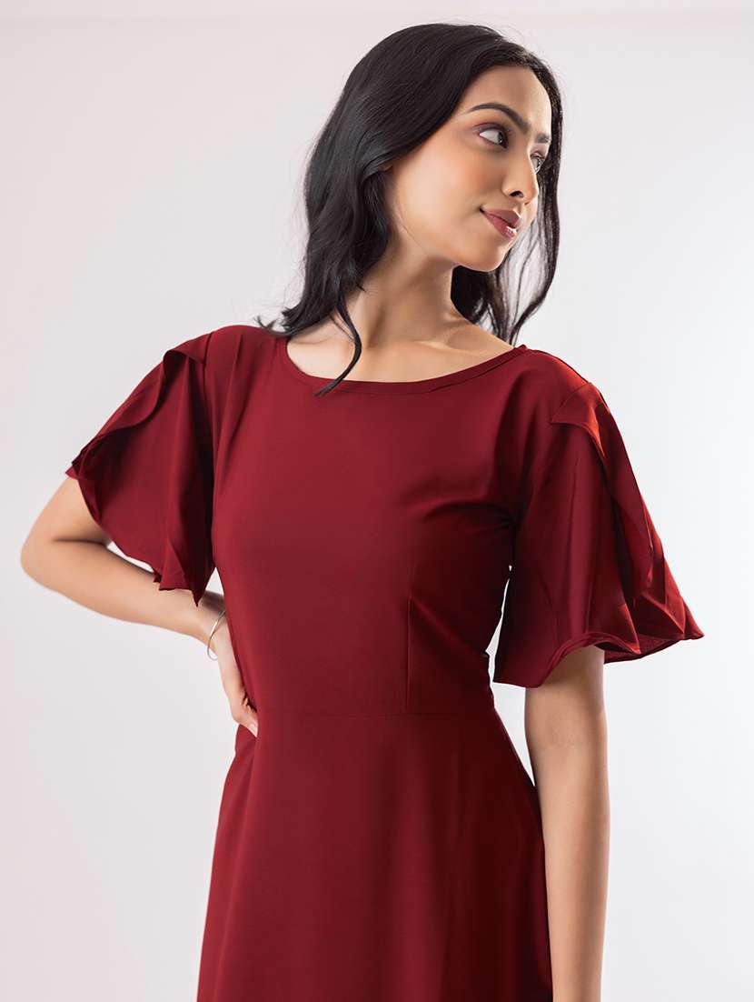 women's high low solid dress - 19223533 -  Standard Image - 5