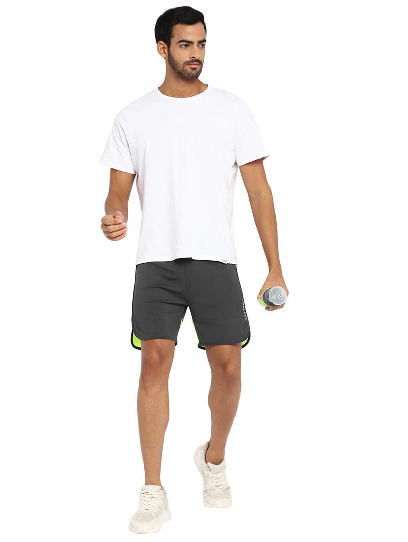 grey mid rise solid short - 19223681 -  Standard Image - 3