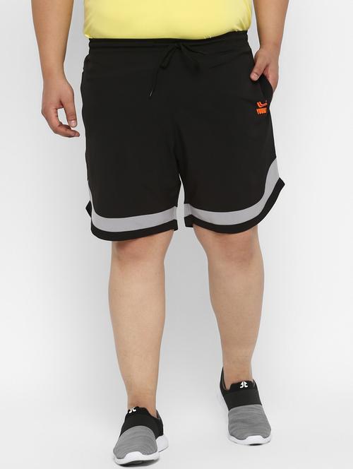 black mid rise color block shorts - 19223712 -  Standard Image - 0