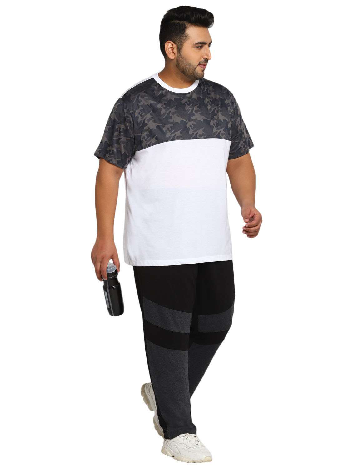 black color block full length track pant - 19223774 -  Standard Image - 3