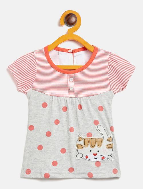 girls round neck printed frock - 19224095 - Standard Image - 0