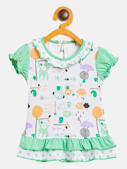 girls round neck printed frock - 19224109 - Standard Image - 0