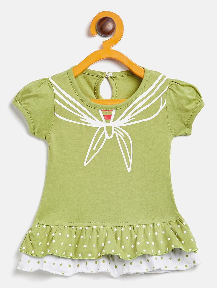 girls round neck printed frock - 19224115 -  Zoom Image - 0
