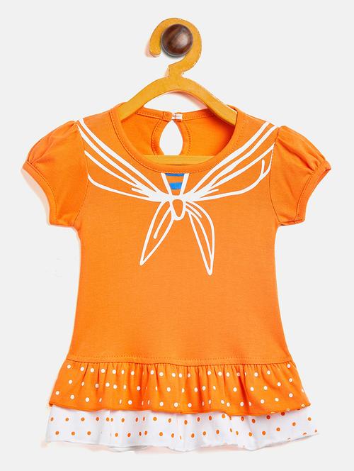 girls round neck printed frock - 19224117 - Standard Image - 0