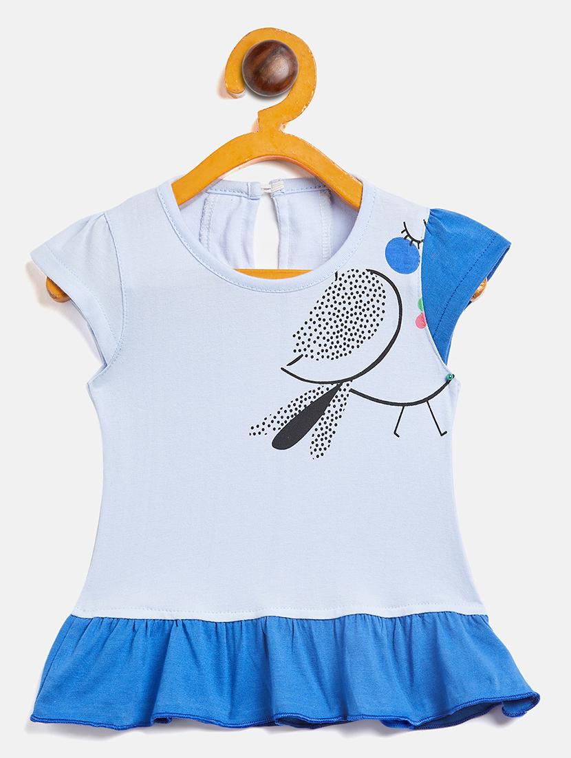 girls round neck printed frock - 19224126 - Zoom Image - 0