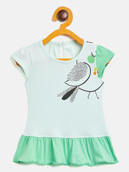 girls round neck printed frock - 19224127 - Standard Image - 0