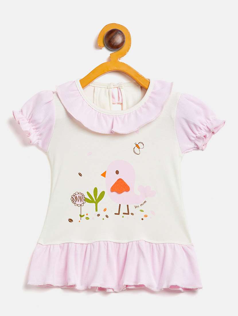 girls round neck printed frock - 19224161 -  Zoom Image - 0