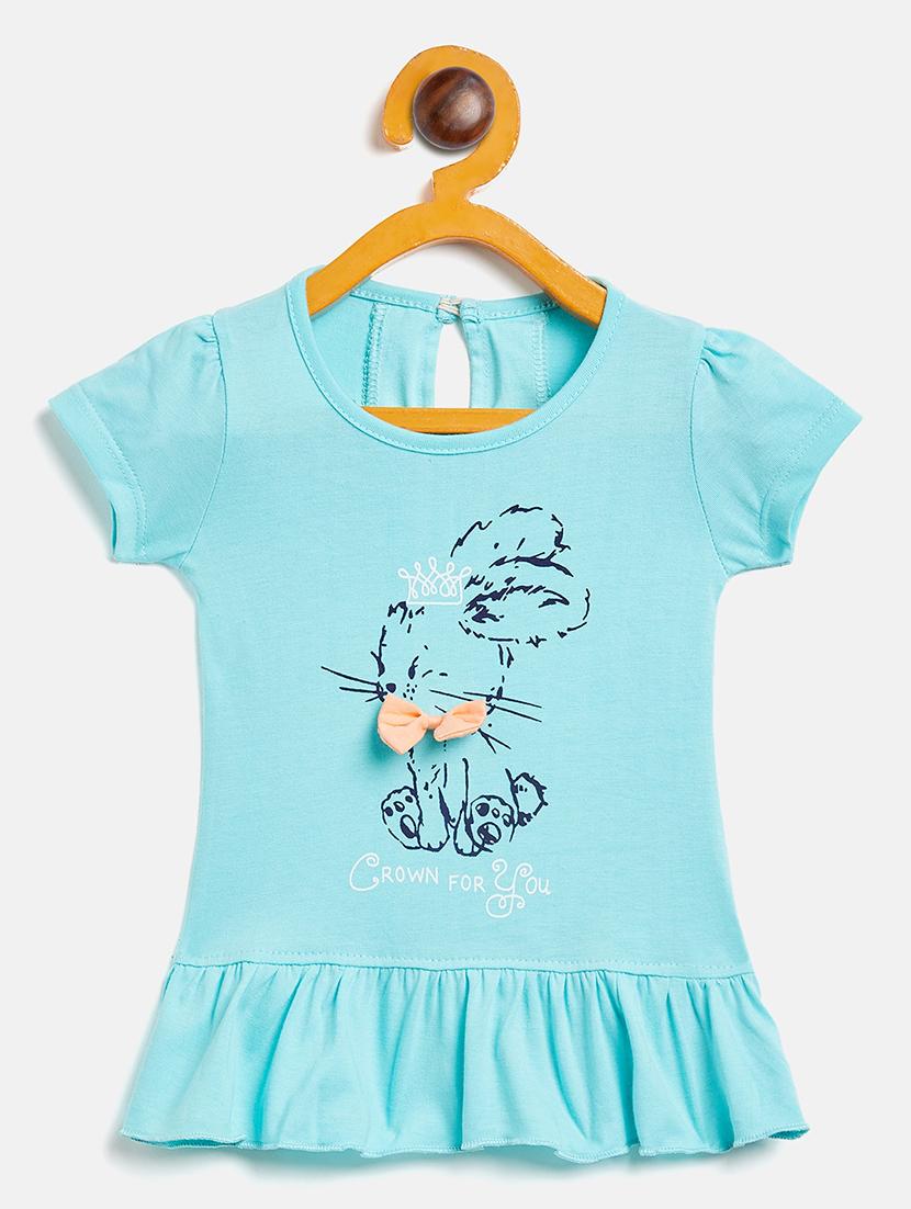 girls round neck printed frock - 19224180 - Zoom Image - 0