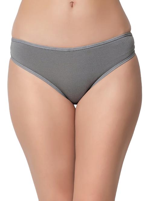 grey solid bikini panty - 19224839 -  Standard Image - 0