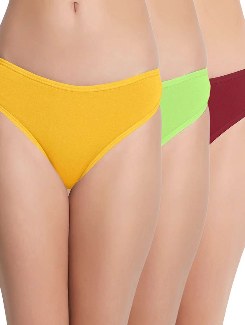 multi colored solid panty combo