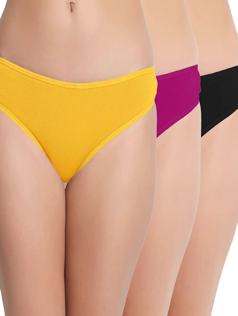 multi colored solid panty combo