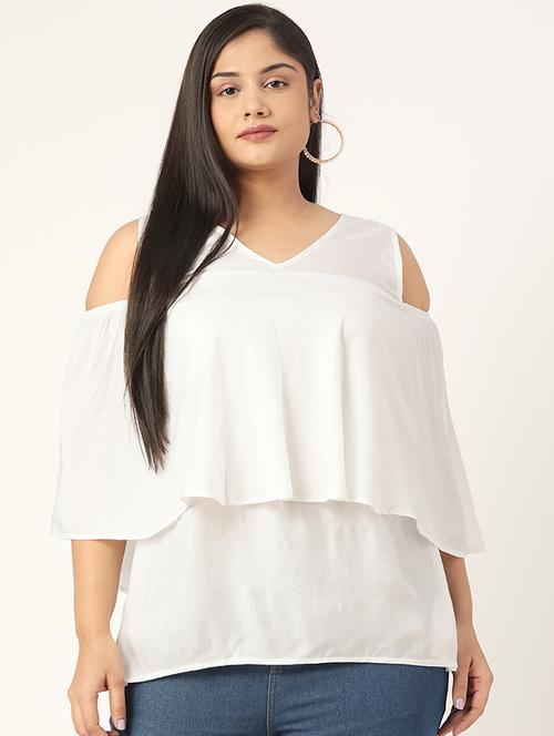 women's layered v neck top - 19225011 - Standard Image - 0