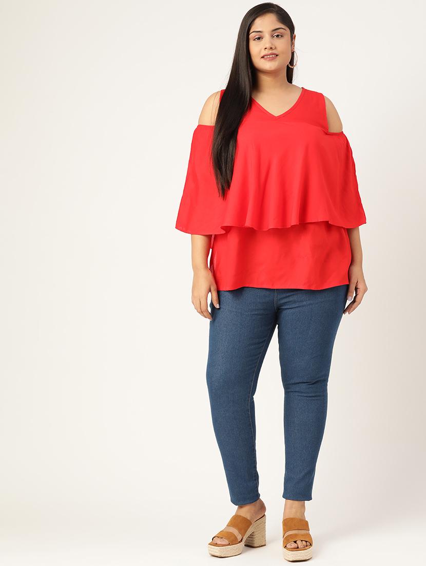 women's layered v neck top - 19225015 - Standard Image - 3