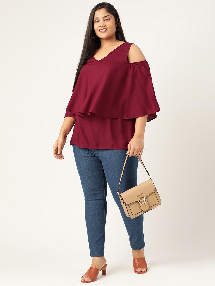 women's ruffle v neck top - 19225016 - Standard Image - 3