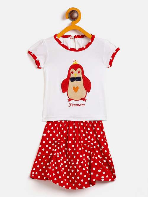 girls round neck printed skirt top - 19225128 - Standard Image - 0