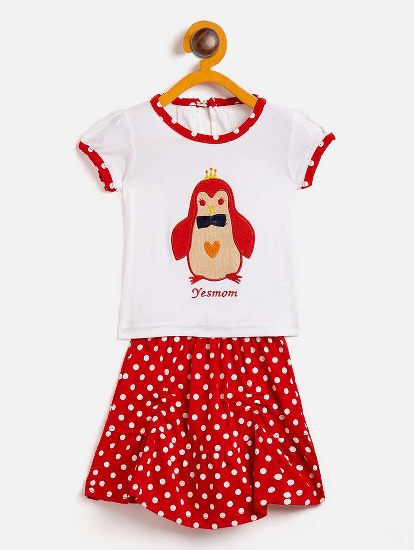 girls round neck printed skirt top - 19225128 - Zoom Image - 0