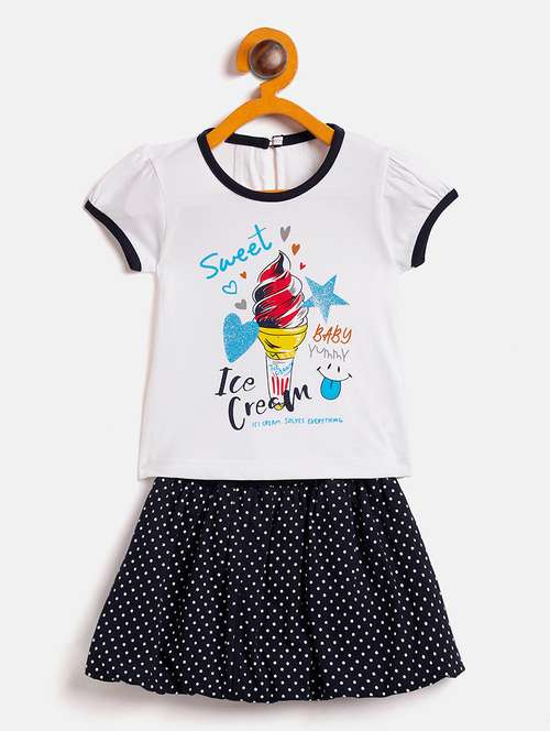 girls round neck printed skirt top - 19225131 - Standard Image - 0