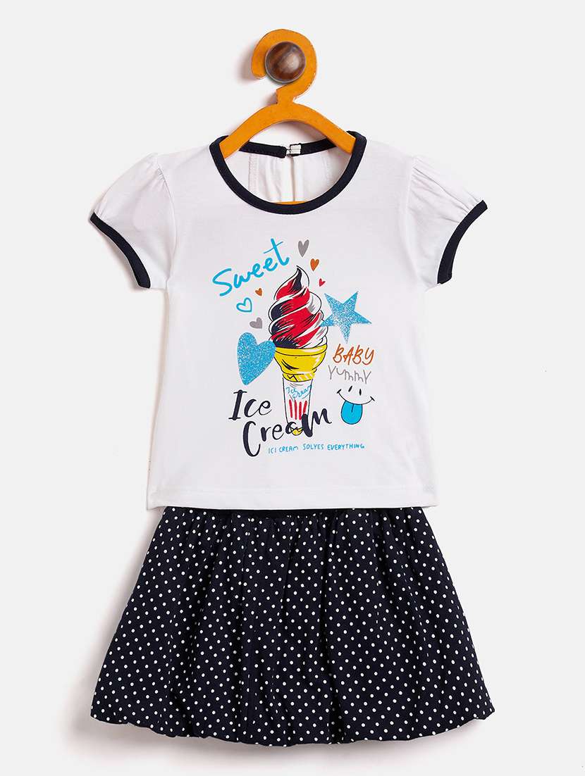 girls round neck printed skirt top - 19225131 - Zoom Image - 0